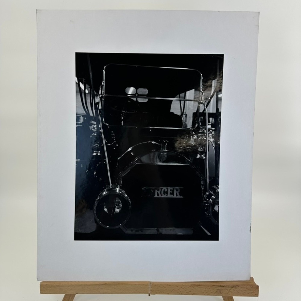 Mercer Vintage Car Grille Radiator Emblem Black and White Photo Print